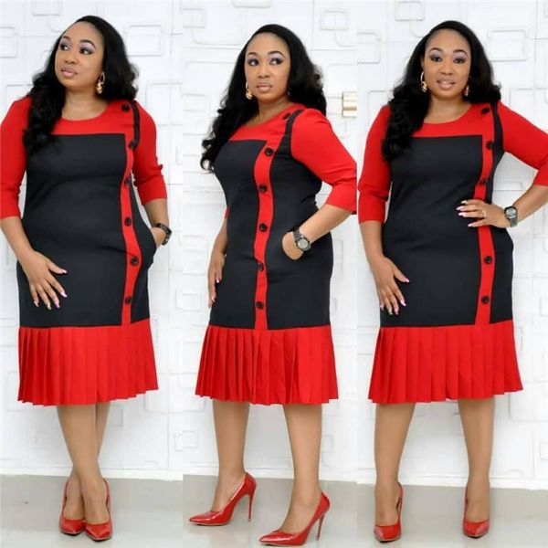 crew neck pleated dresses womens fashion party dresses women plus size dresses panelled autumn sweet 3/4 sleeved, Black;gray
crew neck pleated dresses womens fashion party dresses women plus size dresses panelled autumn sweet 3/4 sleeved, Black;gray