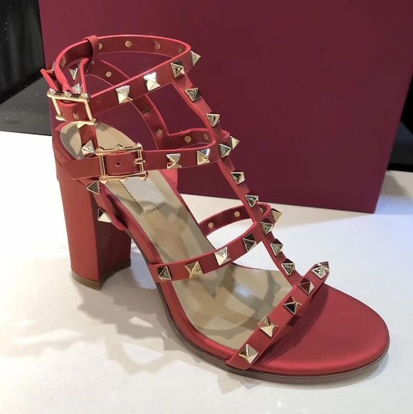 one word buckle with rivet sandals 2020 new summer high heels thick heels red fairy shoes, Black
one word buckle with rivet sandals 2020 new summer high heels thick heels red fairy shoes, Black