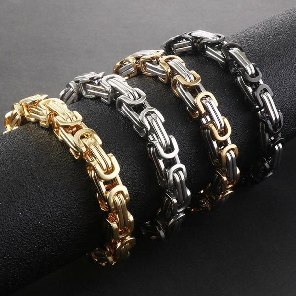 5/6/8mm men byzantine stainless steel bracelet heavy strong silver color link chain bracelets wide box chain jewelry wholesale, Black
5/6/8mm men byzantine stainless steel bracelet heavy strong silver color link chain bracelets wide box chain jewelry wholesale, Black