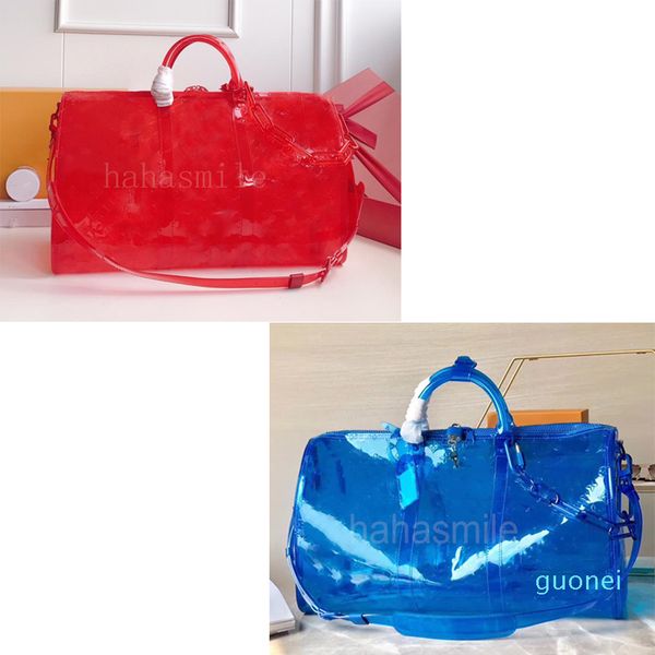 new mens luxury designer travel luggage bag men totes keepall 55 pvc clearr handbag duffle bag fashion luxury designer transparent bag
new mens luxury designer travel luggage bag men totes keepall 55 pvc clearr handbag duffle bag fashion luxury designer transparent bag