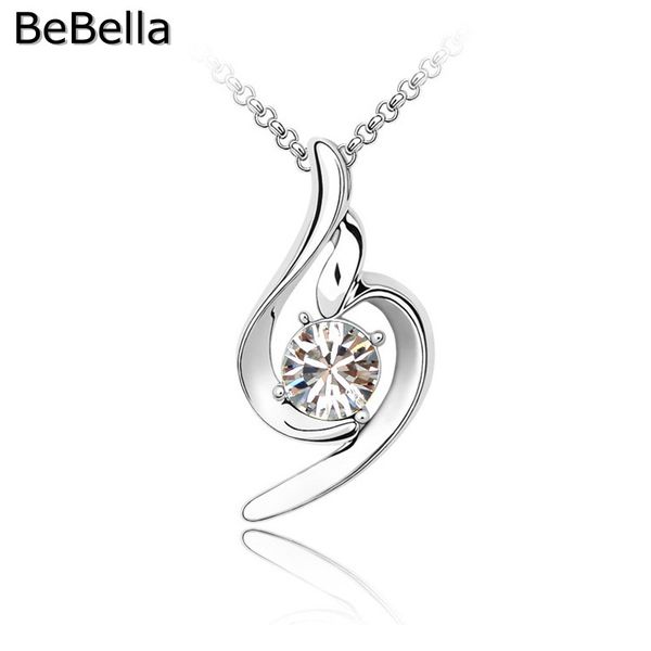 bebella simple pendant necklace crystal necklace made with czech crystal stones for women gift, Silver
bebella simple pendant necklace crystal necklace made with czech crystal stones for women gift, Silver