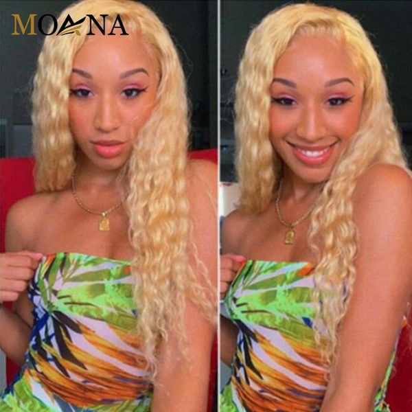 brazilian water wave lace front human hair wigs 613 blonde middle part human deep wigs pre plucked with baby hair for women, Black;brown 
brazilian water wave lace front human hair wigs 613 blonde middle part human deep wigs pre plucked with baby hair for women, Black;brown