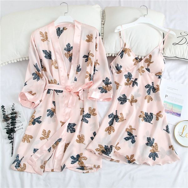 women's sleepwear summer 2pcs casual kimono bathrobe gown print wedding robe set soft satin nightgown intimate lingerie homewear, Black;red
women's sleepwear summer 2pcs casual kimono bathrobe gown print wedding robe set soft satin nightgown intimate lingerie homewear, Black;red