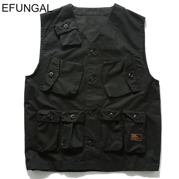 vest men multiple pockets cargo vest hip hop streetwear men travel sleeveless jacket 2020 fall fashion outwear, Black;white
vest men multiple pockets cargo vest hip hop streetwear men travel sleeveless jacket 2020 fall fashion outwear, Black;white