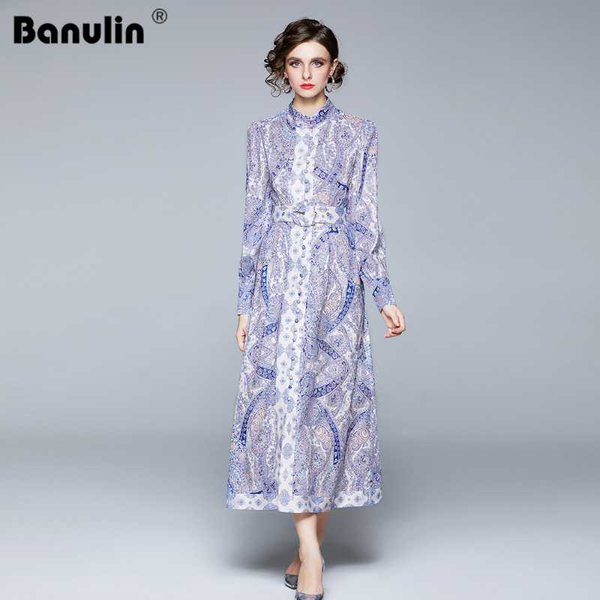 autumn runway floral long dress women's stand collar long sleeve single breasted vintage print maxi dress robe longue femme ete, Black;gray
autumn runway floral long dress women's stand collar long sleeve single breasted vintage print maxi dress robe longue femme ete, Black;gray