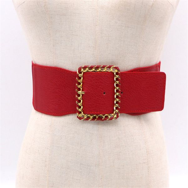 new fashion elastic gold square buckle lychee pattern pu waist seal women coat fur decoration wild wide belt women, Black;brown
new fashion elastic gold square buckle lychee pattern pu waist seal women coat fur decoration wild wide belt women, Black;brown