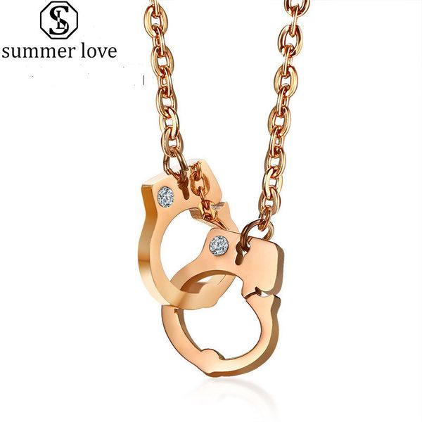 trendy handcuff pendant necklace rose gold chain rhinestone clavicle necklaces for women fashion neck jewelry as valentine's day gift-z, Silver
trendy handcuff pendant necklace rose gold chain rhinestone clavicle necklaces for women fashion neck jewelry as valentine's day gift-z, Silver