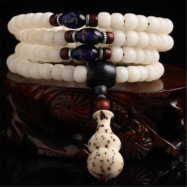 original design natural white bodhi root beads bracelet 108 gourd mala for women yoga meditation balancing jewelry gift for her, Black
original design natural white bodhi root beads bracelet 108 gourd mala for women yoga meditation balancing jewelry gift for her, Black