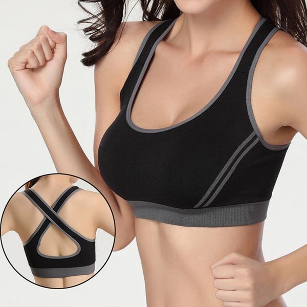 women sports bra underwear no underwire back cross breathable for running yoga &t8, White;black
women sports bra underwear no underwire back cross breathable for running yoga &t8, White;black