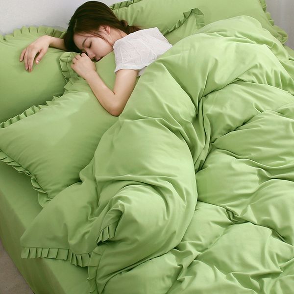 solid color soft comfortable bedding set for home with lace duvet cover bed sheet&cover bed linings textiles bedclothes
solid color soft comfortable bedding set for home with lace duvet cover bed sheet&cover bed linings textiles bedclothes