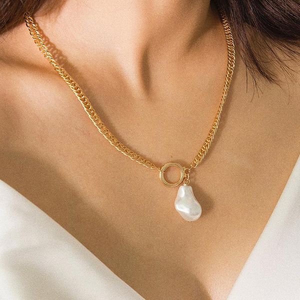 punk simulated baroque pearl bead choker necklace collar statement steampunk gold color chain necklace pendant women gift, Silver
punk simulated baroque pearl bead choker necklace collar statement steampunk gold color chain necklace pendant women gift, Silver