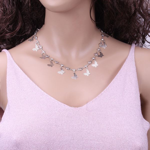 new pattern 2020 necklace butterfly metal mosaic zircon women fashion link chain copper trendy gold stainless steel wholesale, Silver
new pattern 2020 necklace butterfly metal mosaic zircon women fashion link chain copper trendy gold stainless steel wholesale, Silver