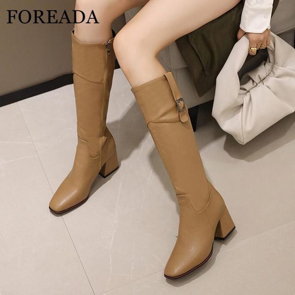foreada high heel women boots square toe knee high boots zip block heel long buckle ladies shoes autumn winter big size 46, Black
foreada high heel women boots square toe knee high boots zip block heel long buckle ladies shoes autumn winter big size 46, Black