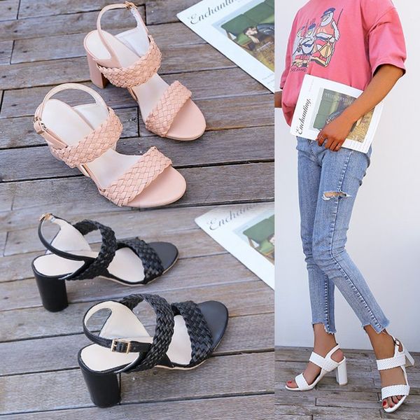 cut-out weaving open toe rome sandals women buckle narrow band sandale gladiator thick high heels sandalias over size 34-44, Black
cut-out weaving open toe rome sandals women buckle narrow band sandale gladiator thick high heels sandalias over size 34-44, Black