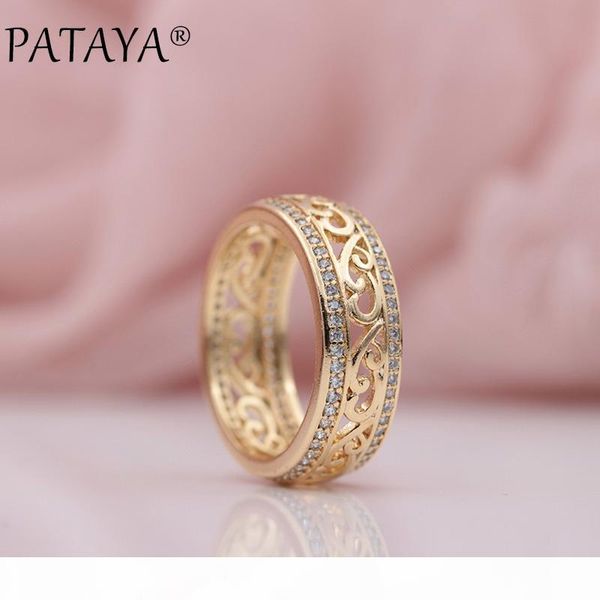 pataya new arrivals 585 rose gold double row micro-wax inlay natural zircon hollow rings women wedding party trendy fine jewelry, Silver
pataya new arrivals 585 rose gold double row micro-wax inlay natural zircon hollow rings women wedding party trendy fine jewelry, Silver