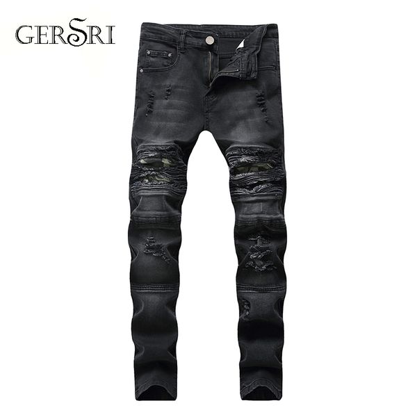 gersri hip hop men jeans slim skinny multi hole denim distressed black casual pants for men big size pants, Blue
gersri hip hop men jeans slim skinny multi hole denim distressed black casual pants for men big size pants, Blue