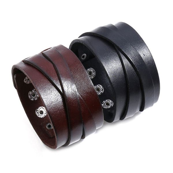 charm bracelets punk fashion black brown wide leather wristbands retro casual women men biker simple charms bangle vintage jewelry, Golden;silver
charm bracelets punk fashion black brown wide leather wristbands retro casual women men biker simple charms bangle vintage jewelry, Golden;silver