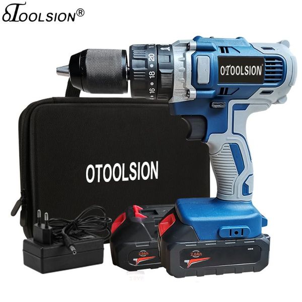13mm electric drill 2ah 45n.m cordless drill battery tool electric screwdriver cordless impact driver with bag
