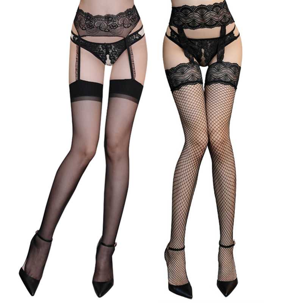 socks & hosiery lingerie women lace thigh high stockings with garters ladies open crotch underwear intimates fishnet set, Black;white
socks & hosiery lingerie women lace thigh high stockings with garters ladies open crotch underwear intimates fishnet set, Black;white