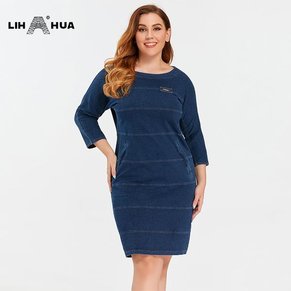 lih hua women's cotton knitted plus size denim dress high flexibility slim fit dress casual fashion dress c200919, Black;pink
lih hua women's cotton knitted plus size denim dress high flexibility slim fit dress casual fashion dress c200919, Black;pink