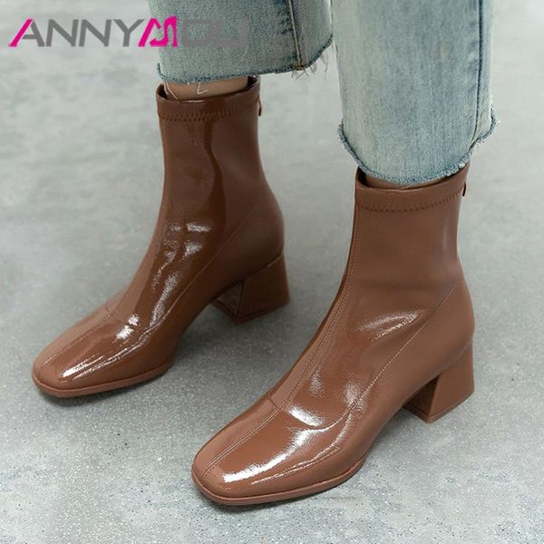annymoli real leather ankle boots woman boots square toe high heel short zip thick heel ladies shoes autumn winter size 40, Black
annymoli real leather ankle boots woman boots square toe high heel short zip thick heel ladies shoes autumn winter size 40, Black