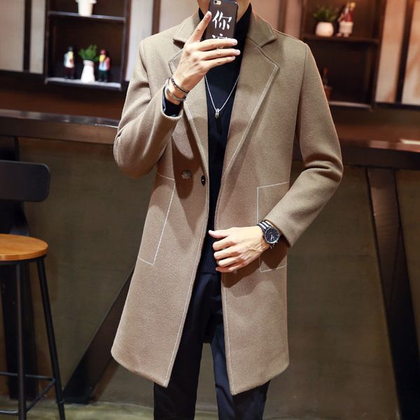 slim men's large woolen coats, windmill stitches, windbreaker coats, Black;brown
slim men's large woolen coats, windmill stitches, windbreaker coats, Black;brown