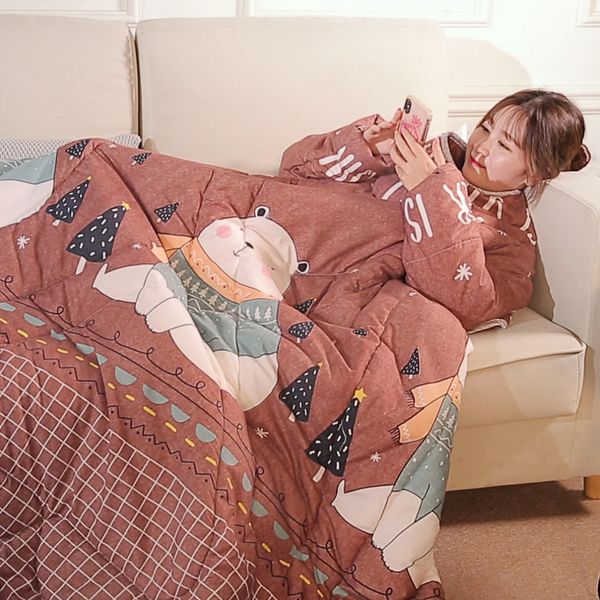 winter lazy quilt with sleeves home bedding comforter printed family blanket cape cloak nap blanket warm duvet with filling
winter lazy quilt with sleeves home bedding comforter printed family blanket cape cloak nap blanket warm duvet with filling