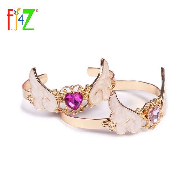 

2020 fashion designer golden enamel angel pink heart faux stone cuff bangles bracelets for women couro pulseiras de couro, Black