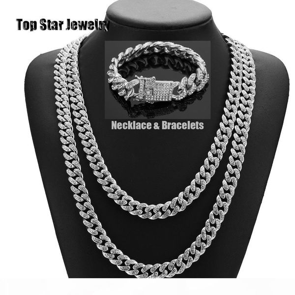 hiphop bling bling jewelry sets 14k gold plated full cubic zirconia necklace bracelets men women miami cuban link chain iced out accessories, Silver
hiphop bling bling jewelry sets 14k gold plated full cubic zirconia necklace bracelets men women miami cuban link chain iced out accessories, Silver