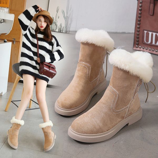 boots shofort winter snow women 2021 fashion lace-up non-slip heighten platform thicken short plush warm soft womens shoes, Black
boots shofort winter snow women 2021 fashion lace-up non-slip heighten platform thicken short plush warm soft womens shoes, Black