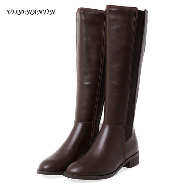 boots genuine leather female retro brown all match high-tube riding autumn/winter british knight platform thick heel shoes, Black
boots genuine leather female retro brown all match high-tube riding autumn/winter british knight platform thick heel shoes, Black