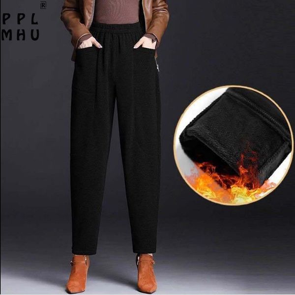 women's pants & capris overisze plus thick elastic high waist harem women winter comfortable warm mom's casual trousers 90kg to we, Black;white
women's pants & capris overisze plus thick elastic high waist harem women winter comfortable warm mom's casual trousers 90kg to we, Black;white