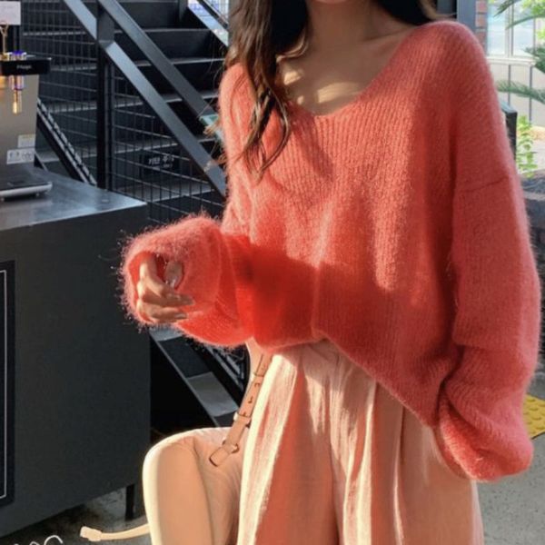 blackday winter women knitted sweater autumnsolid color pullover v-neck sweet loose long-sleeve knitwear sweaters jumper new, White
blackday winter women knitted sweater autumnsolid color pullover v-neck sweet loose long-sleeve knitwear sweaters jumper new, White