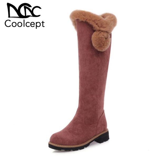 coolcept women knee high boots winter keep warm fur flats shoes women long boots casual party round toe footwear size 32-43, Black
coolcept women knee high boots winter keep warm fur flats shoes women long boots casual party round toe footwear size 32-43, Black