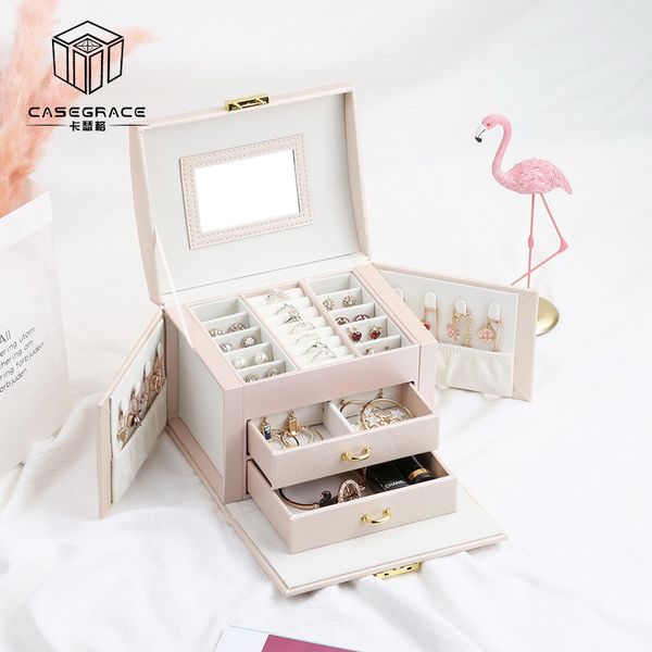 casegrace new jewelry box large capacity leather storage jewelry box earring ring necklace with mirror watch jewelry organizer t200808, Black;white
casegrace new jewelry box large capacity leather storage jewelry box earring ring necklace with mirror watch jewelry organizer t200808, Black;white