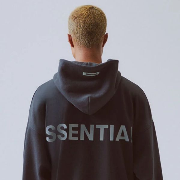 

fashion-19ss fog fear of god essentials 3m reflective letter printing hoodie high street casual hoodie pullover sweater street hfsswy008, Black