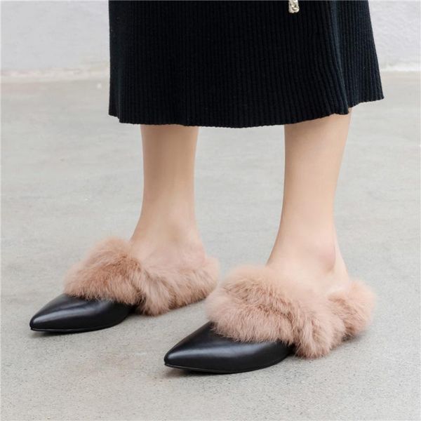 mules shoes women flats fur genuine leather flat oudoor slippers genuine cow leather pointed toe shoes female plus size, Black
mules shoes women flats fur genuine leather flat oudoor slippers genuine cow leather pointed toe shoes female plus size, Black