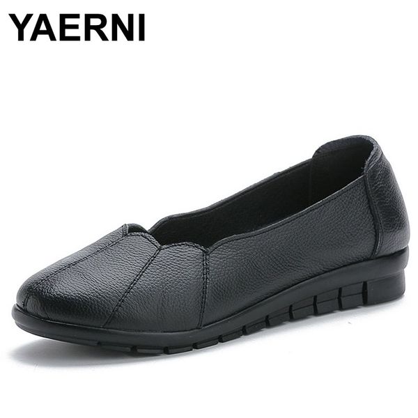 yaerni spring slip on loafers women flats shoes soft comfortable genuine leather shallow round toe ladies casual flat shoes, Black 
yaerni spring slip on loafers women flats shoes soft comfortable genuine leather shallow round toe ladies casual flat shoes, Black