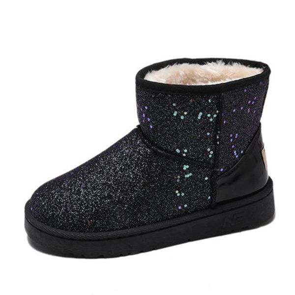 2020 winter new snow boots short tube sequins fashion wild warm plus size women's short boots, Black
2020 winter new snow boots short tube sequins fashion wild warm plus size women's short boots, Black