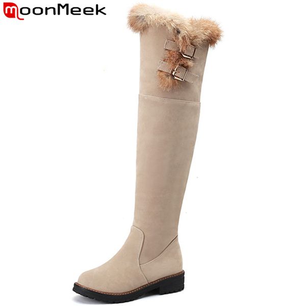moonmeek big size 33-43 fashion winter boots women round toe zip flock over the knee boots med heels ladies snow keep warm, Black
moonmeek big size 33-43 fashion winter boots women round toe zip flock over the knee boots med heels ladies snow keep warm, Black