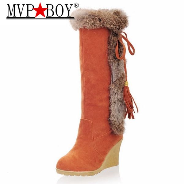 mvp boy winter snow boots wedges knee-high gladiator boots thermal female cotton shoes warm plush shoes size 35-42, Black
mvp boy winter snow boots wedges knee-high gladiator boots thermal female cotton shoes warm plush shoes size 35-42, Black