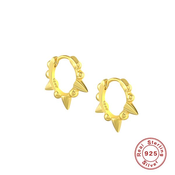 

S925 sterling silver geometric ball rivet ear buckle INS trendy circle ear buckle personalized all-match ear ring earrings