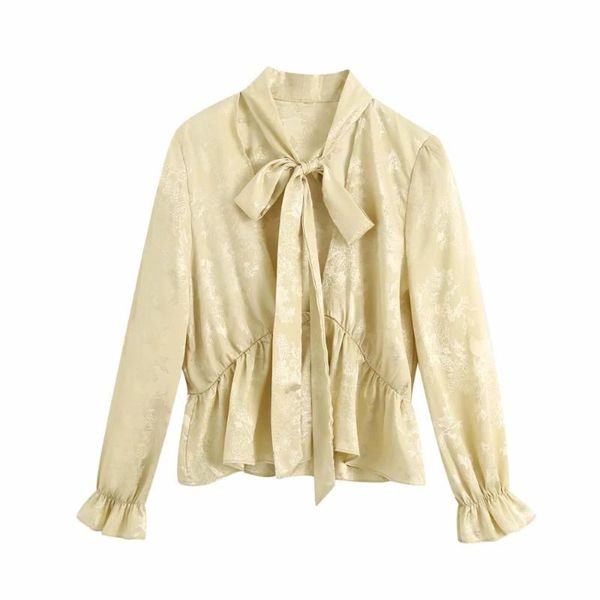 2020 new women blouse jacquard bow-tie v-neck ruffled trim elegant female shirts femme mujer blouse, White
2020 new women blouse jacquard bow-tie v-neck ruffled trim elegant female shirts femme mujer blouse, White