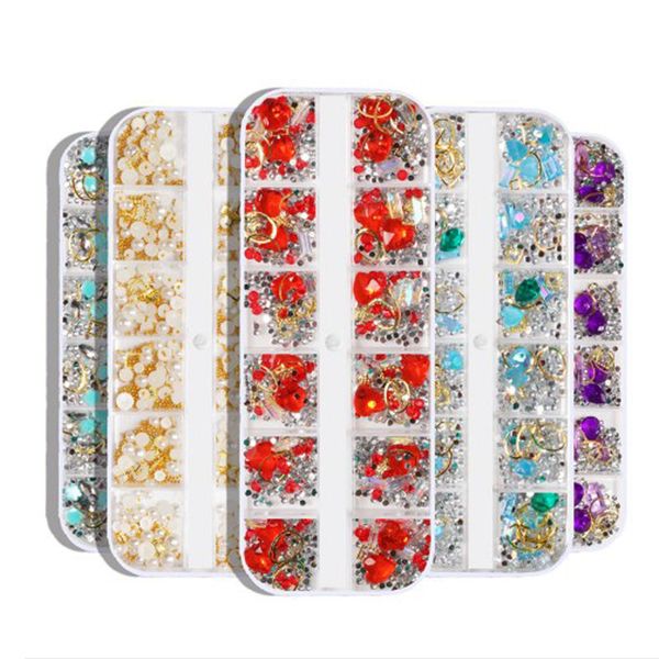 nail art decorations 12 grids colorful crystal alien rivet pearl mixed pack stones beads studs flat back shiny tips 3d nails, Silver;gold
nail art decorations 12 grids colorful crystal alien rivet pearl mixed pack stones beads studs flat back shiny tips 3d nails, Silver;gold