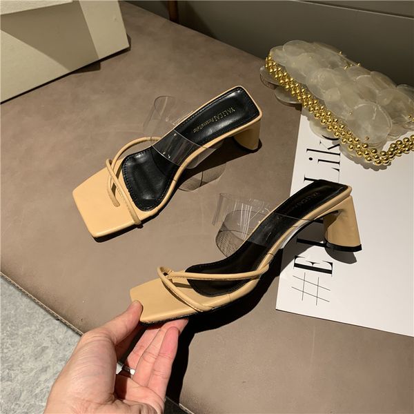 summer fashion transparent pvc strap womens slippers casual narrow band square toe sandals beach slides low heel shoes, Black
summer fashion transparent pvc strap womens slippers casual narrow band square toe sandals beach slides low heel shoes, Black