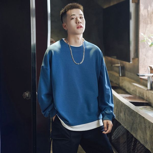 ovw7v men's spring and autumn fake two-piece sweater men's loose round neck korean style couple wear coat trendy pullover pullover, Black
ovw7v men's spring and autumn fake two-piece sweater men's loose round neck korean style couple wear coat trendy pullover pullover, Black