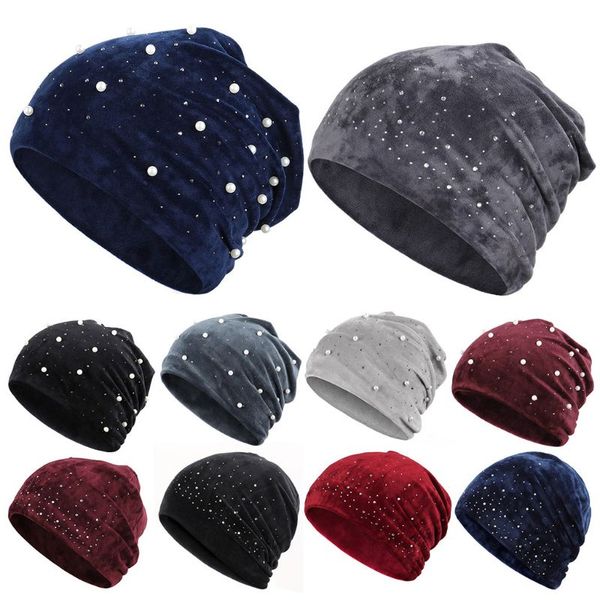 women skullies winter velvet hat beanies soft warm shiny pearls rhinestones hats new, Blue;gray
women skullies winter velvet hat beanies soft warm shiny pearls rhinestones hats new, Blue;gray