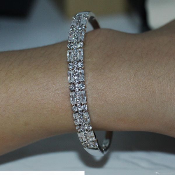 k choucong new arrival luxury jewelry 925 sterling silver princess cut white z cz diamond gemstones circle women wedding bangle gif, Black
k choucong new arrival luxury jewelry 925 sterling silver princess cut white z cz diamond gemstones circle women wedding bangle gif, Black
