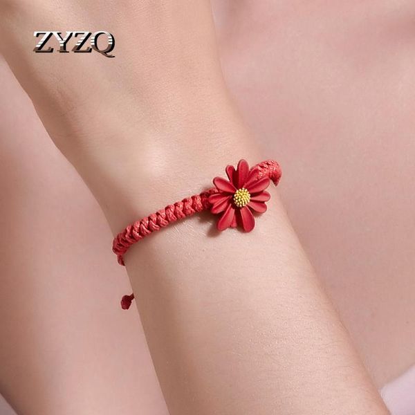 zyzq new fabric daisy bracelet hand-woven small fresh red string bracelet adjustable student girlfriend, Black 
zyzq new fabric daisy bracelet hand-woven small fresh red string bracelet adjustable student girlfriend, Black