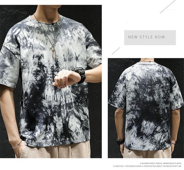 tshirts tie dye loose short sleeve crew neck fashion street style mens clothing summer male designer, White;black
tshirts tie dye loose short sleeve crew neck fashion street style mens clothing summer male designer, White;black